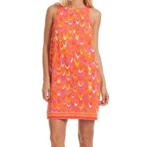 Trina Turk Macee Cutout Draped Back Slinky Mod Shift Dress